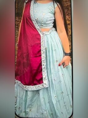 Indian traditional clothes choli Light Blue